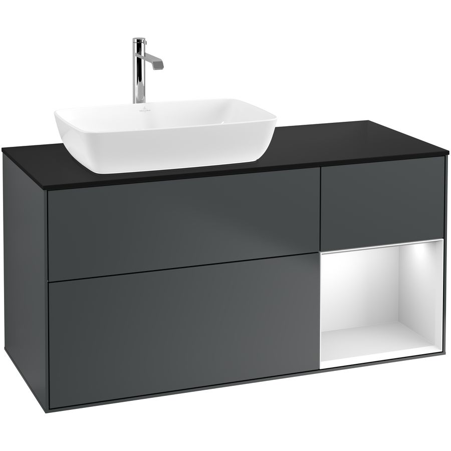 Wastafelonderkast Finion 1200x603x501mm Mid.Blue Matt Lacquer G812MTHG