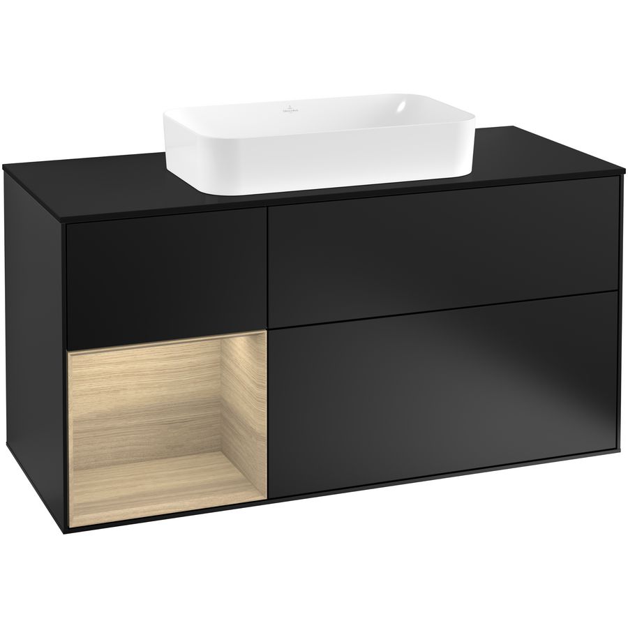 Wastafelonderkast Finion 1200x603x501mm Black Matt Lacquer G292PCPD