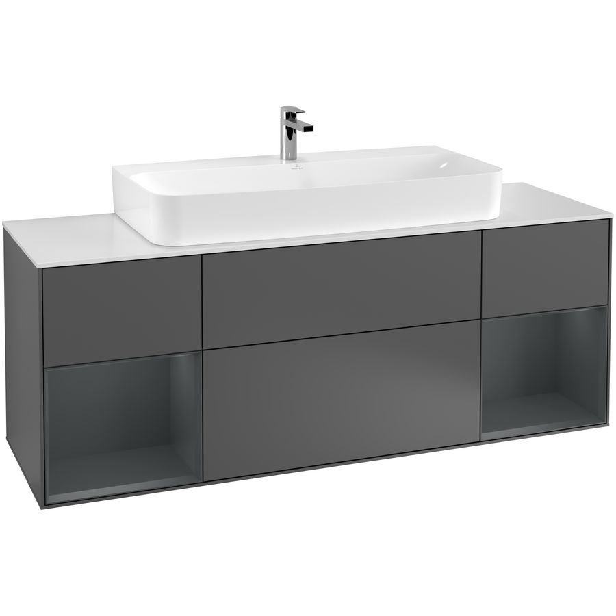 Wastafelonderkast Finion 1600x603x501mm Antr. Matt Lacquer G211HGGK