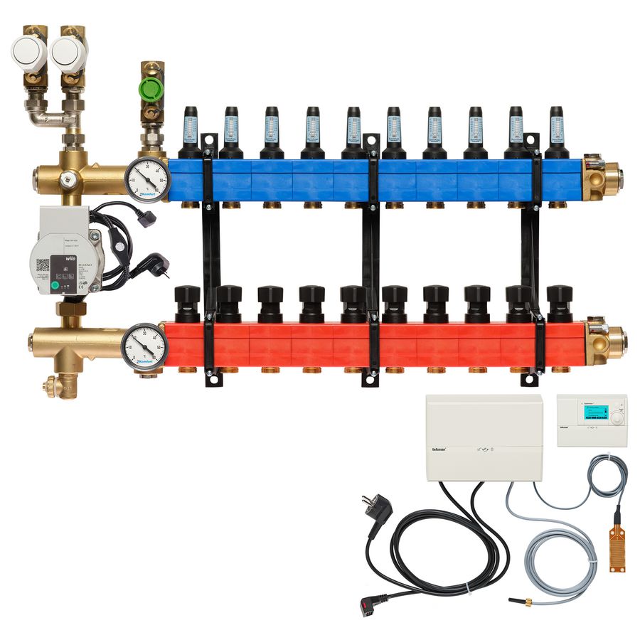 Vloerverw.verdeler 4851 3-pijps E-pomp BA. 10-145l/u 10-groeps