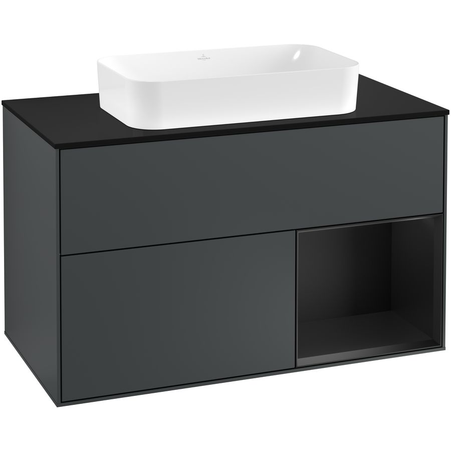 Wastafelonderkast Finion 1000x603x501mm Mid.Blue Matt Lacquer G252PDHG