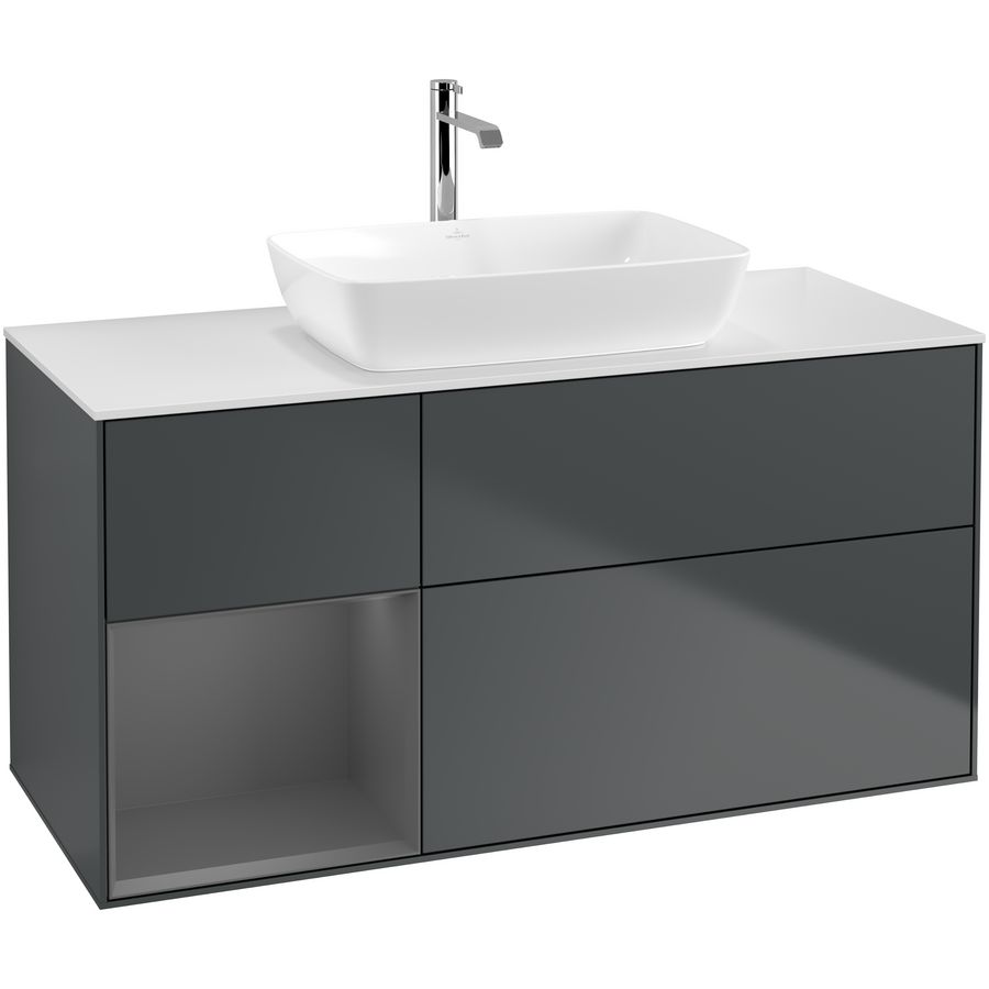 Wastafelonderkast Finion 1200x603x501mm Mid.Blue Matt Lacquer G821GKHG