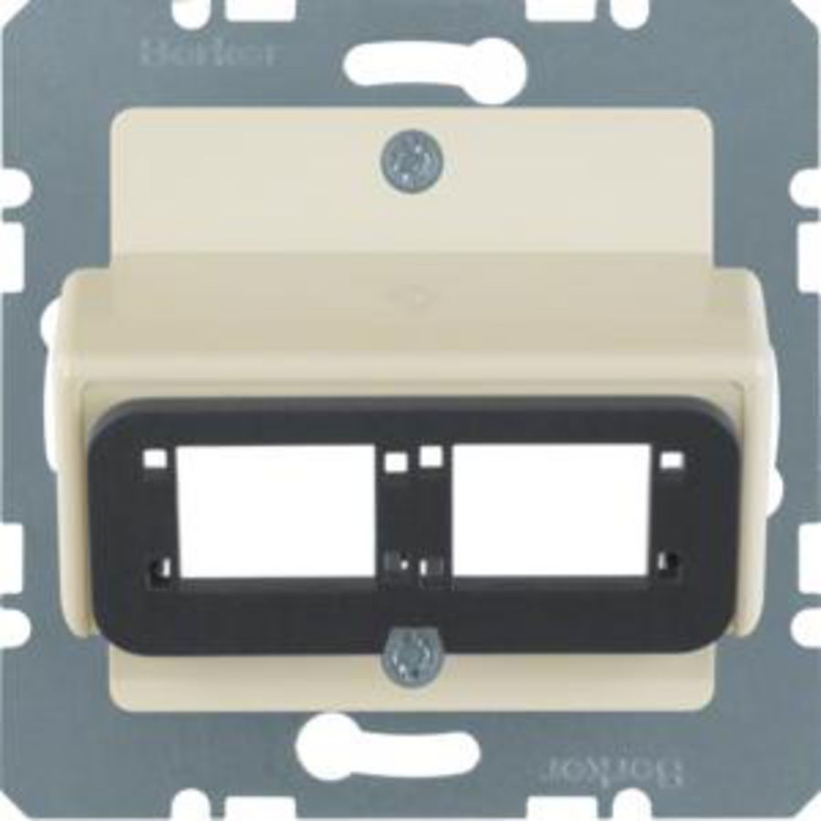 Centraalplaat dubbele module wit glans 146102