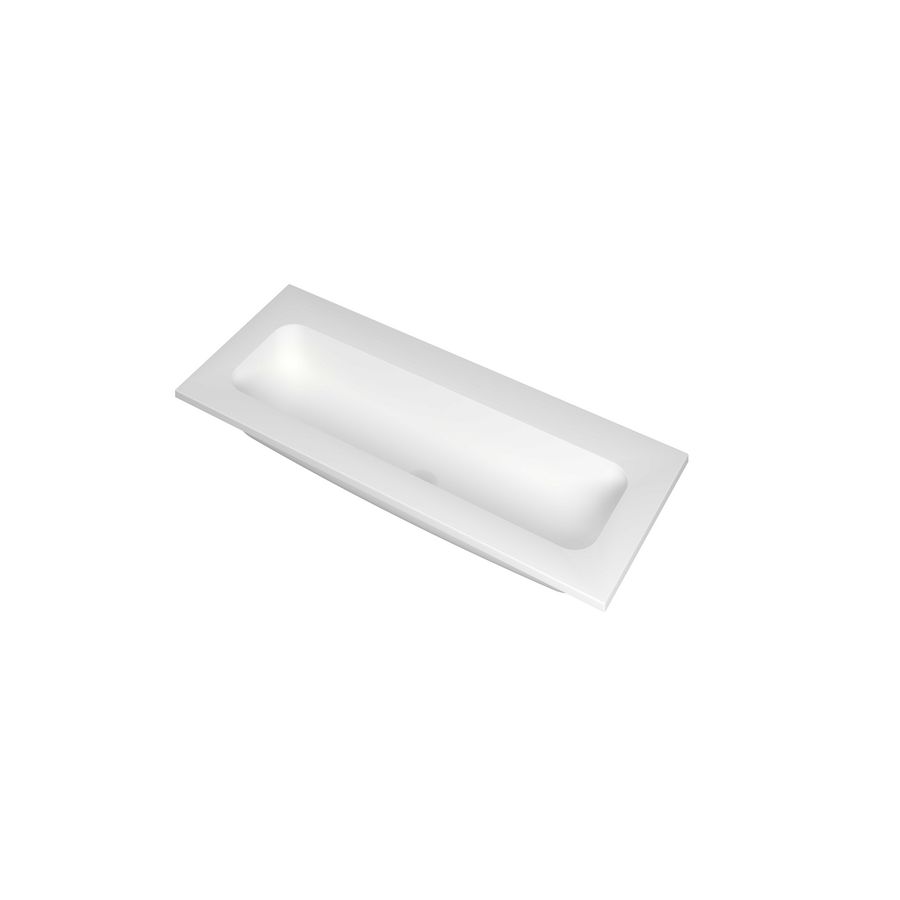 Wastafel polystone centraal zonder kraangat 1000x400x15 Mat wit Reflekt INK