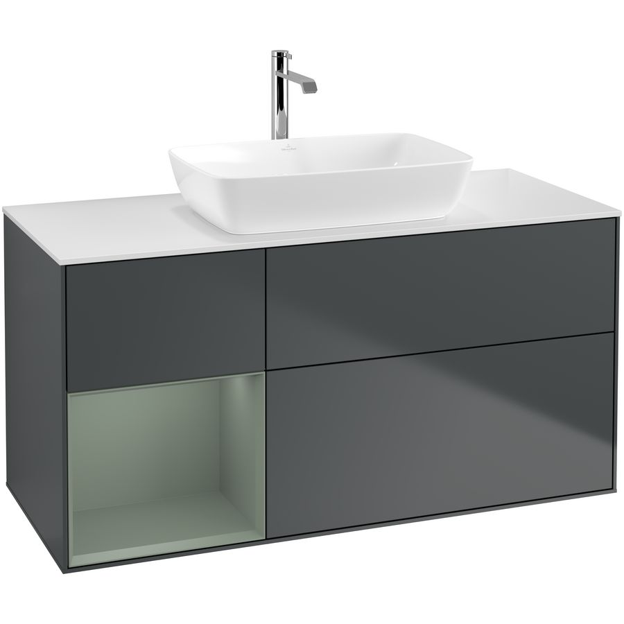 Wastafelonderkast Finion 1200x603x501mm Mid.Blue Matt Lacquer G821GMHG