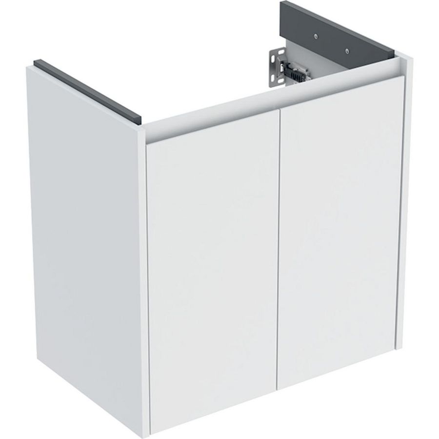 Onderkast voor wastafel met twee deuren: 59.7x60.6x36.7cm Breedte wastafel=65cm wit / gelakt zijdemat