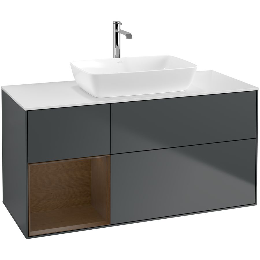 Wastafelonderkast Finion 1200x603x501mm Mid.Blue Matt Lacquer G821GNHG