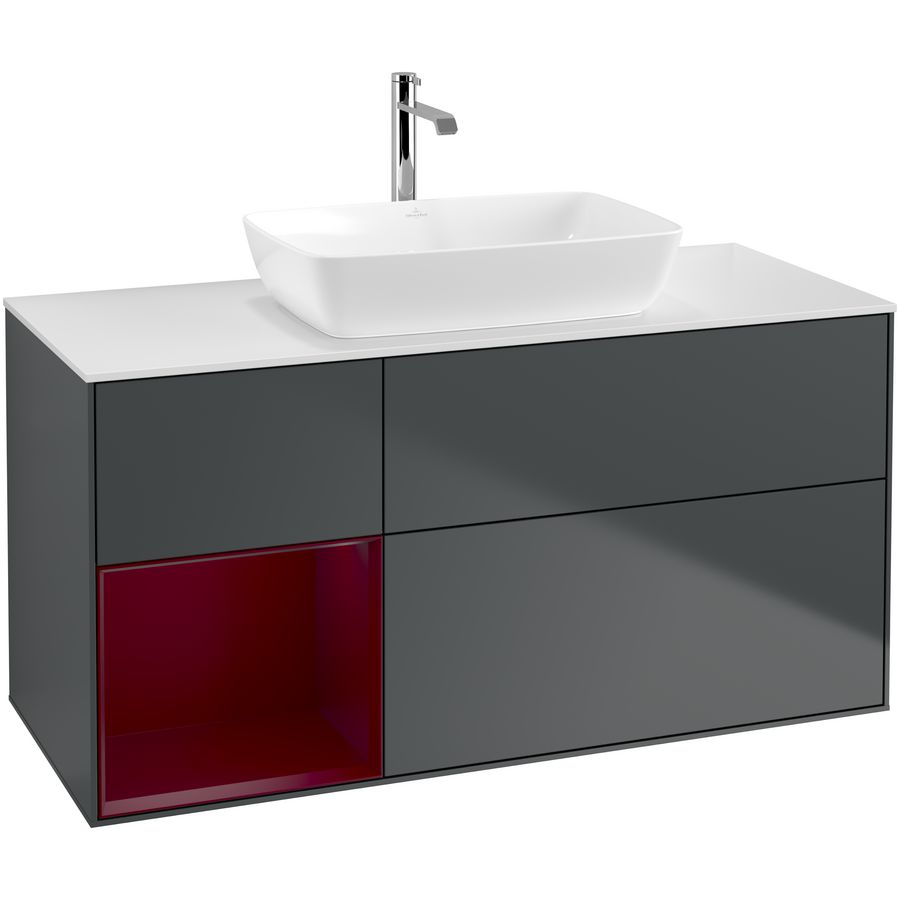 Wastafelonderkast Finion 1200x603x501mm Mid.Blue Matt Lacquer G821HBHG