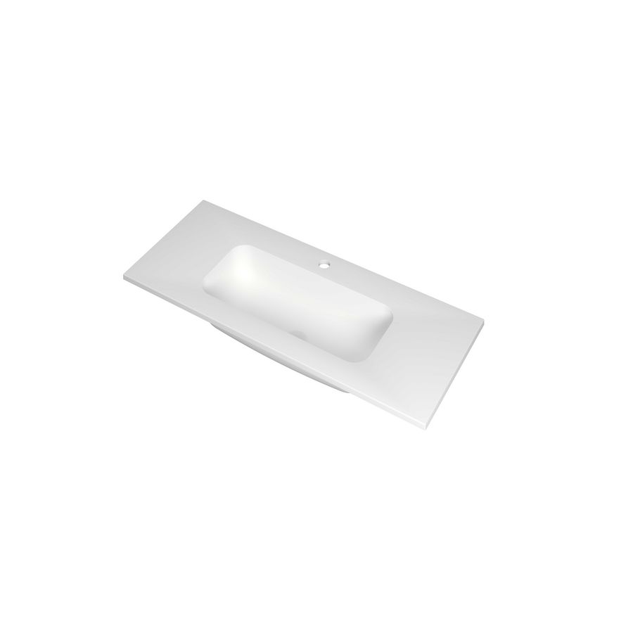 Wastafel polystone midden 1 kraangat 1000x400x15 Mat wit Reflekt INK