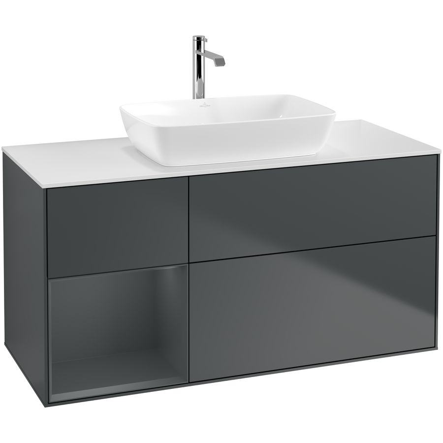 Wastafelonderkast Finion 1200x603x501mm Mid.Blue Matt Lacquer G821HGHG