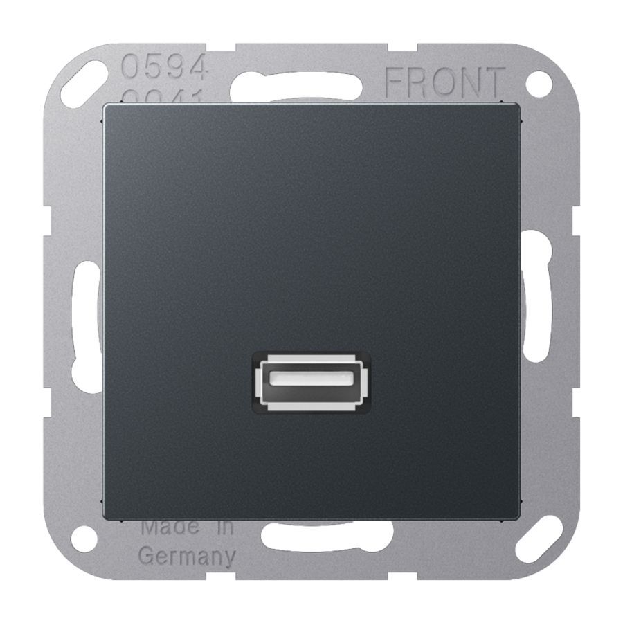 Afdekking A500 antraciet voor 1xUSB
