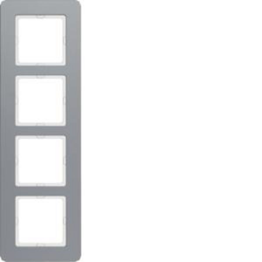 Afdekraam 4-v berker Q.7 aluminium gestraald