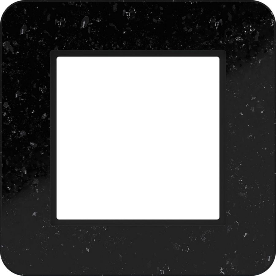 LED-afdekraam 1-voudig, C.8, ink stone, zwart marmer