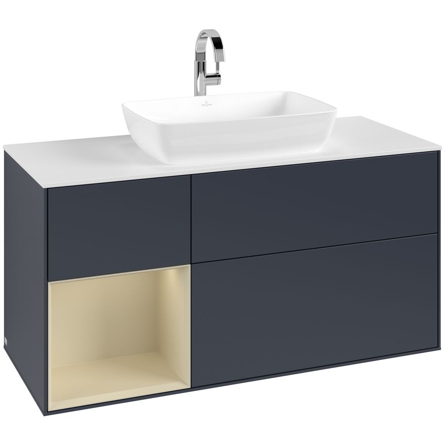 Wastafelonderkast Finion 1200x603x501mm Mid.Blue Matt Lacquer G821HJHG
