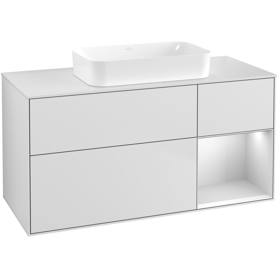 Wastafelonderkast Finion 1200x603x501mm White Matt Lacquer G711MTMT