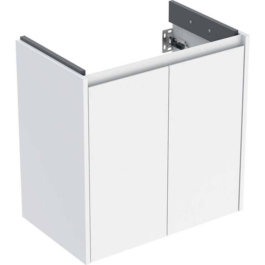 Onderkast voor wastafel met twee deuren: 59.7x60.6x36.7cm Breedte wastafel=65cm wit / gelakt zijdeglans