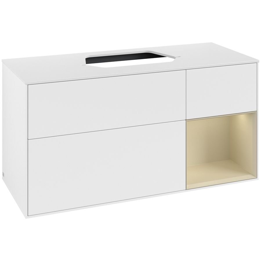 Wastafelonderkast Finion 1200x603x501mm White Matt Lacquer F421HJMT