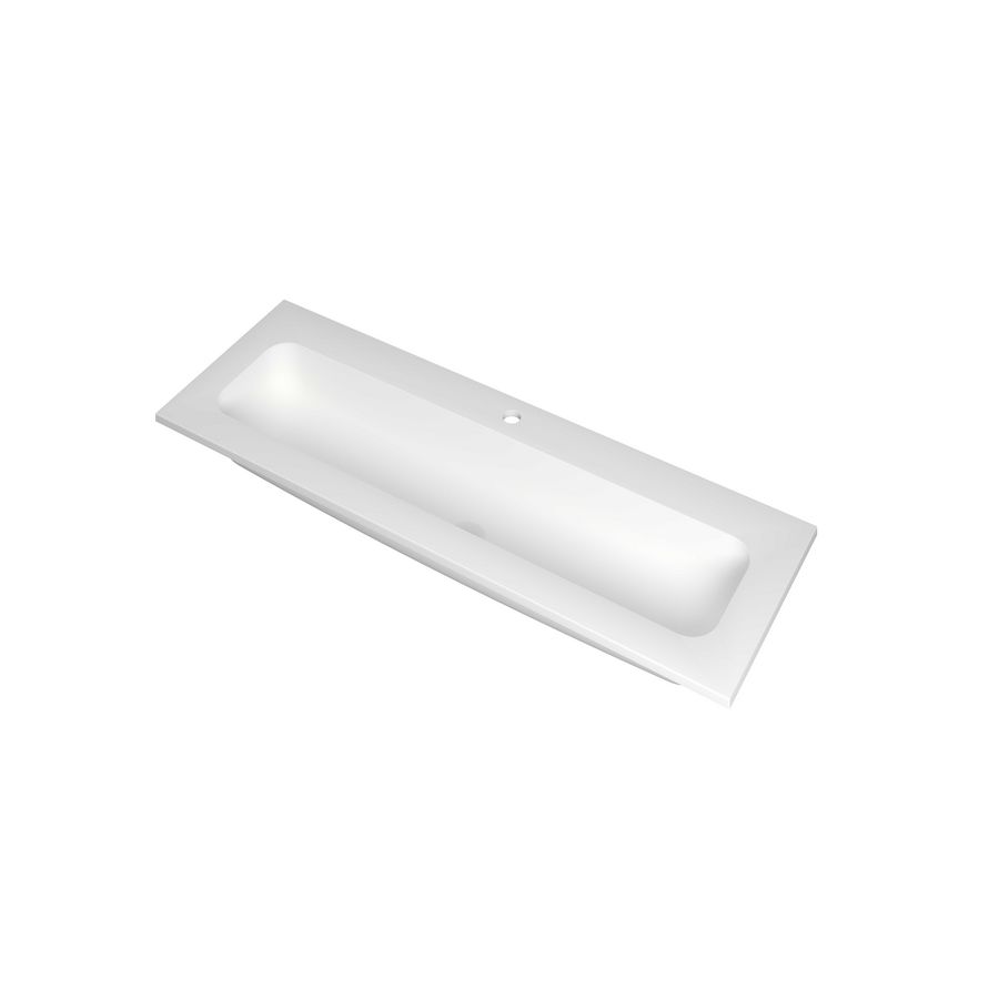 Wastafel polystone centraal 1 kraangat 1200x400x15 Mat wit Reflekt INK