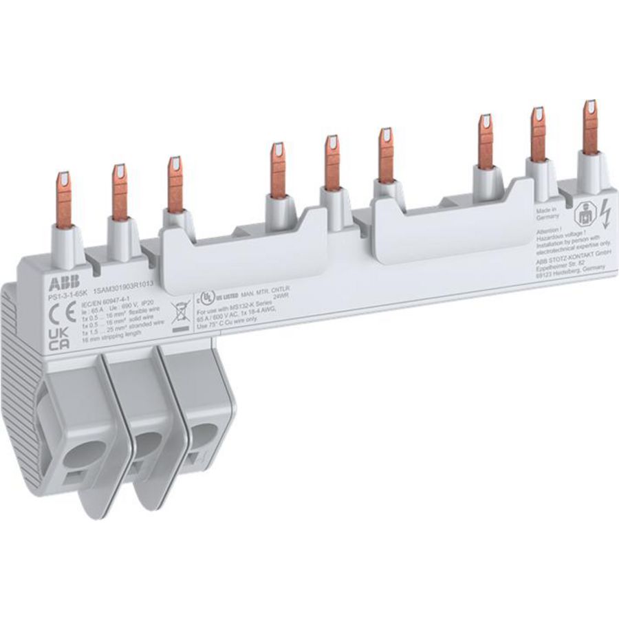 Kamrail 3x MS132-K+1 hulpcontact 65A
