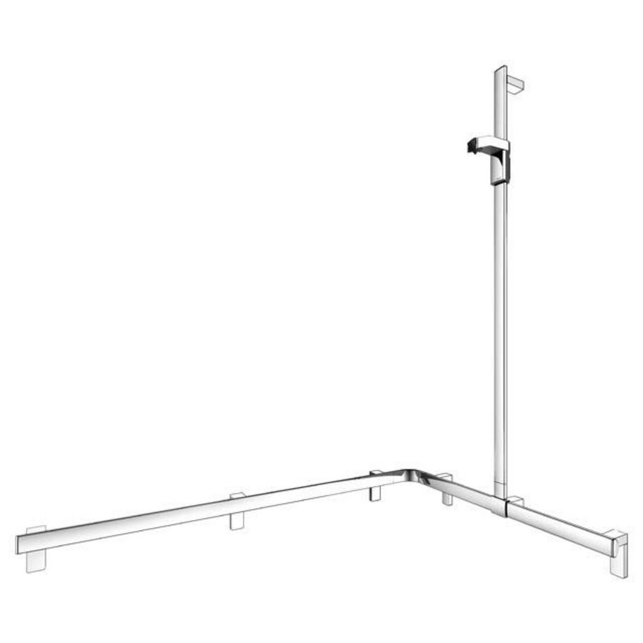 Douchegreep douchestang rechts 1150/850/1301mm verchr.