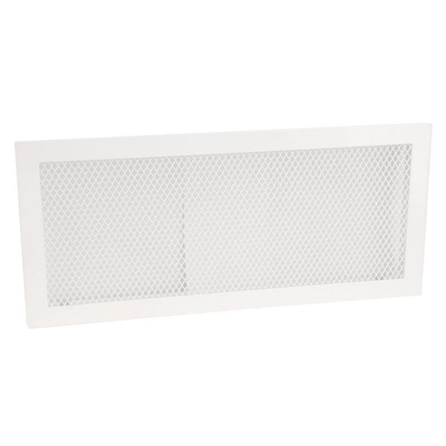 Stalen ventilatierooster 400x180mm wit