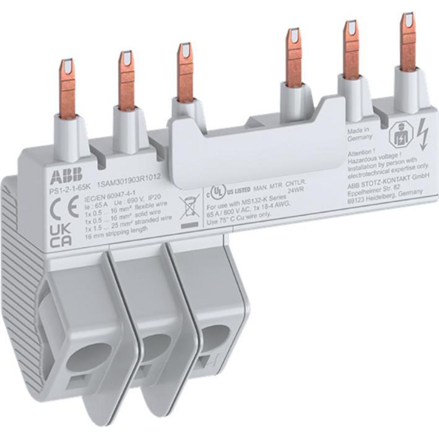 Kamrail 2x MS132-K+1 hulpcontact 65A