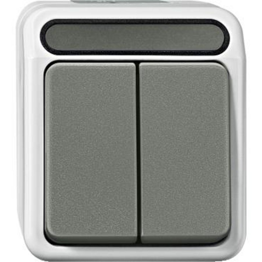 Serieschakelaar Opbouw IP44 Steekklemmen grijs Merten AQUASTAR IP44
