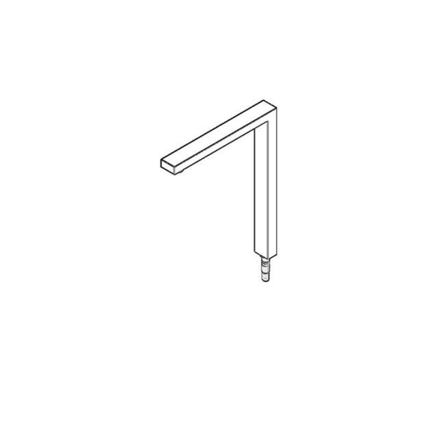 Uitloop 336x272x36mm, 4,54l/min. Platina gebors.