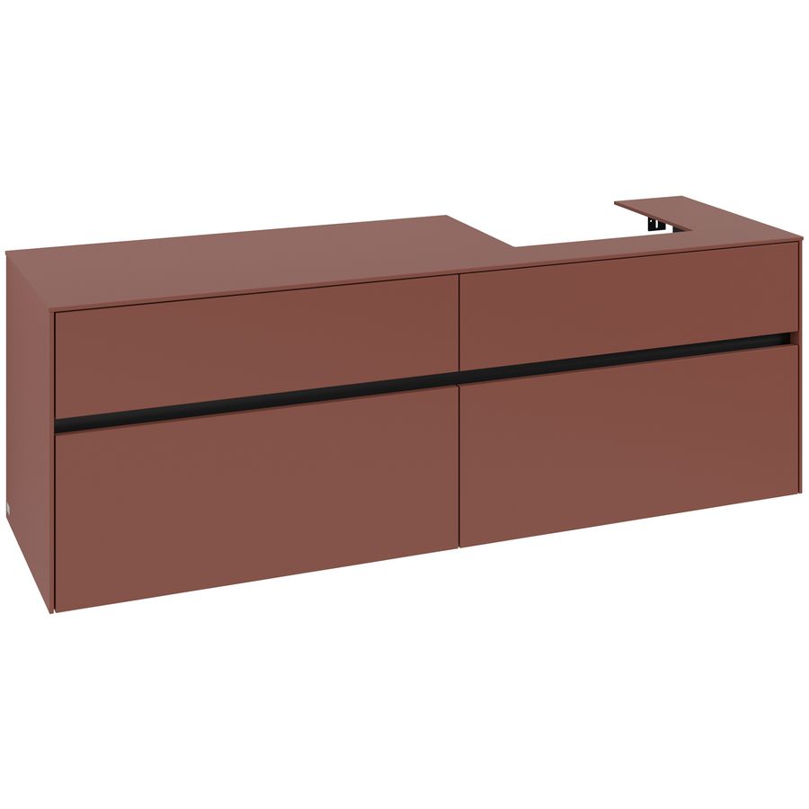 Wastafelonderkast Collaro 1600x548x500mm Wine Red C079B0AH