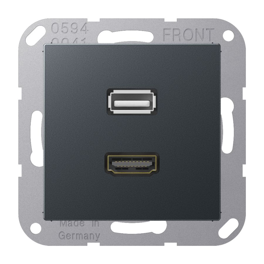 Afdekking A500 antraciet voor HDMI/USB