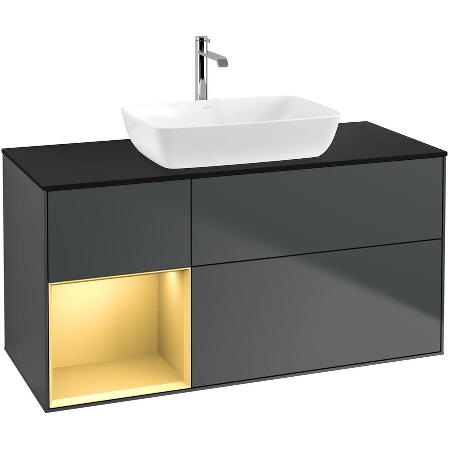 Wastafelonderkast Finion 1200x603x501mm Mid.Blue Matt Lacquer G822HFHG