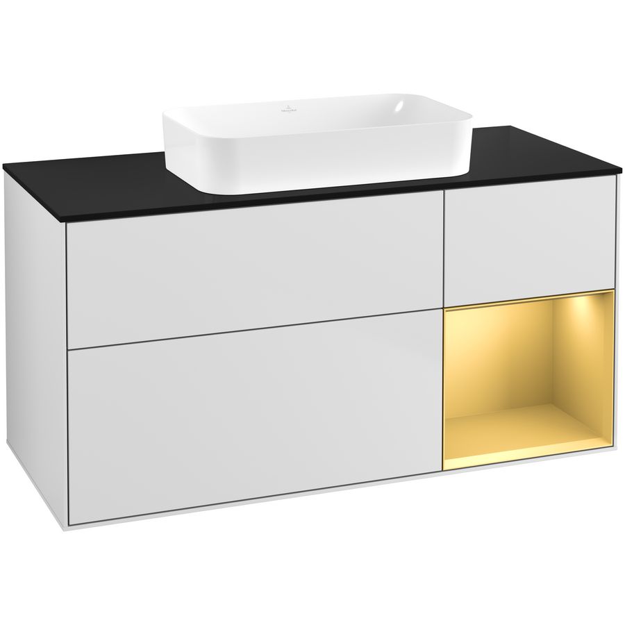Wastafelonderkast Finion 1200x603x501mm White Matt Lacquer G712HFMT