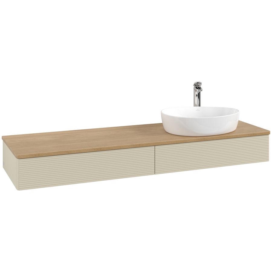 Wastafelonderkast Antao 1600x190x500mm S.Grey Matt Lacquer K16151HJ