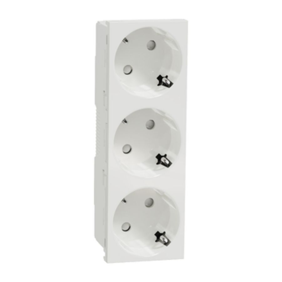 WCD Drievoudig Randaarde 16A 250V IP21 Wit RAL9010 Unica