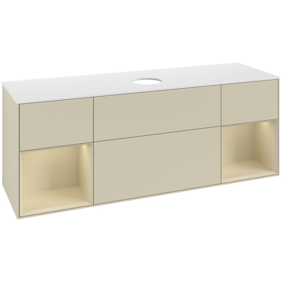 Wastafelonderkast Finion 1600x603x501mm S.Grey Matt Lacquer FD01HJHJ