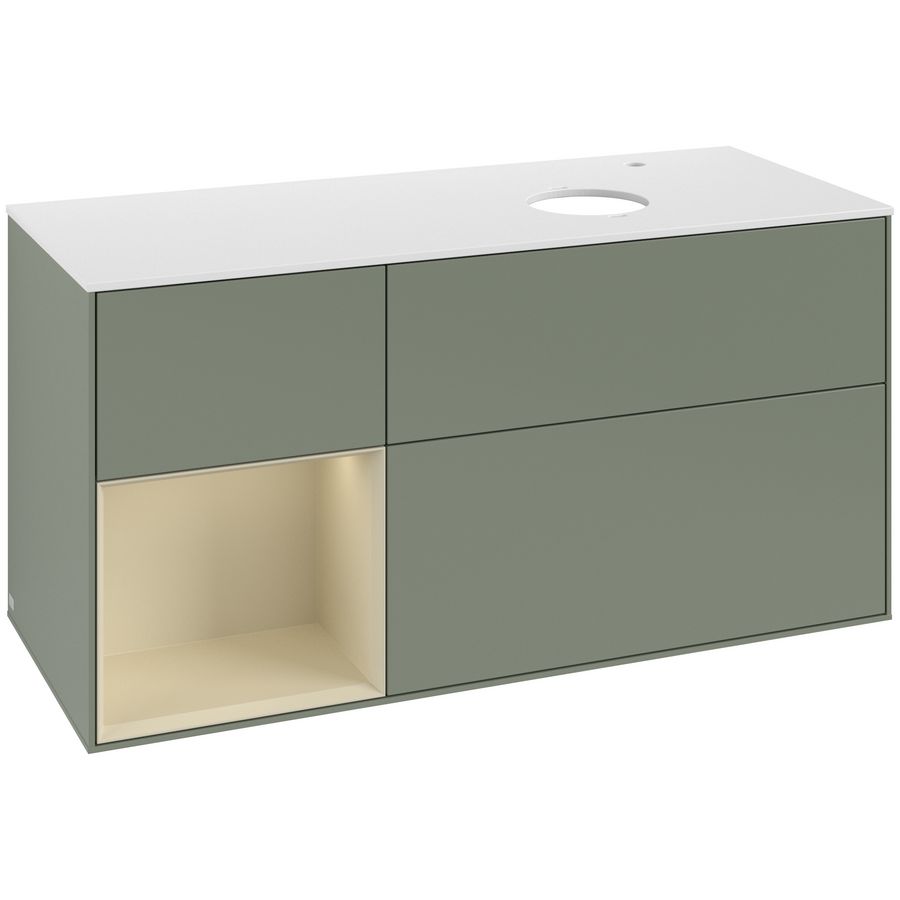 Wastafelonderkast Finion 1200x603x501mm Olive Matt Lacquer G921HJGM