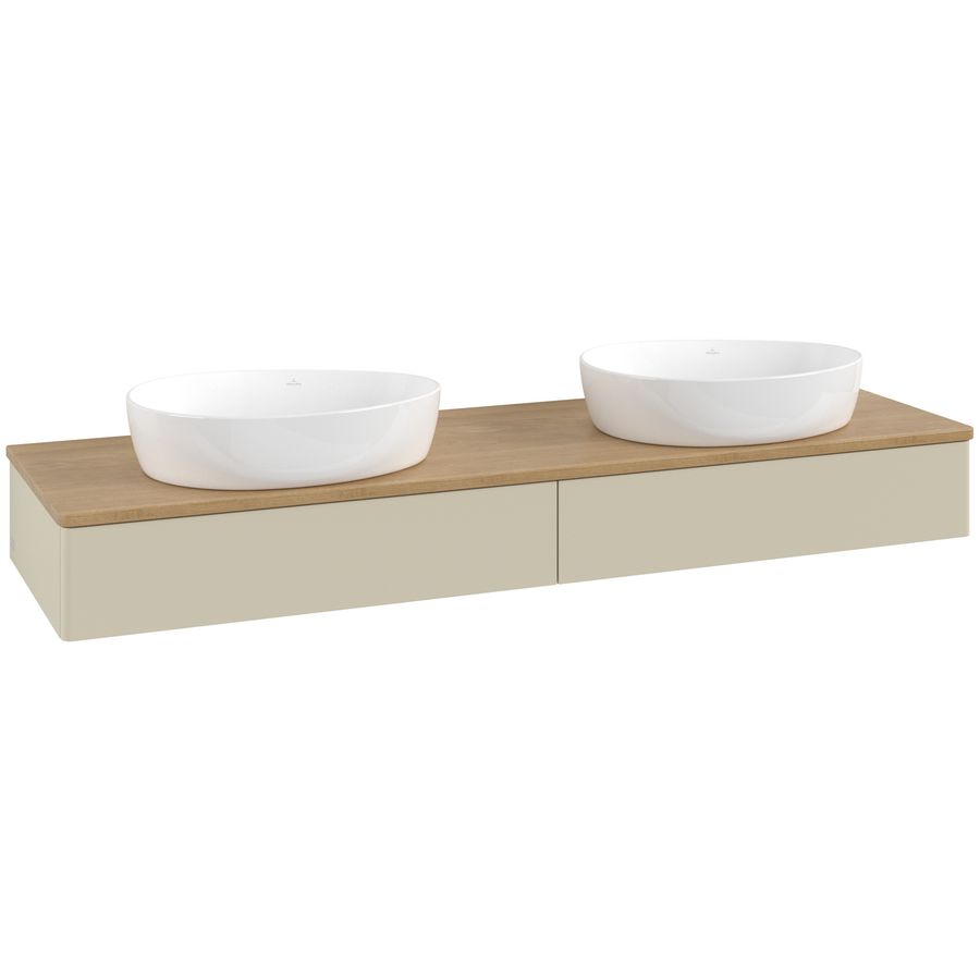 Wastafelonderkast Antao 1600x190x500mm S.Grey Matt Lacquer K17011HJ