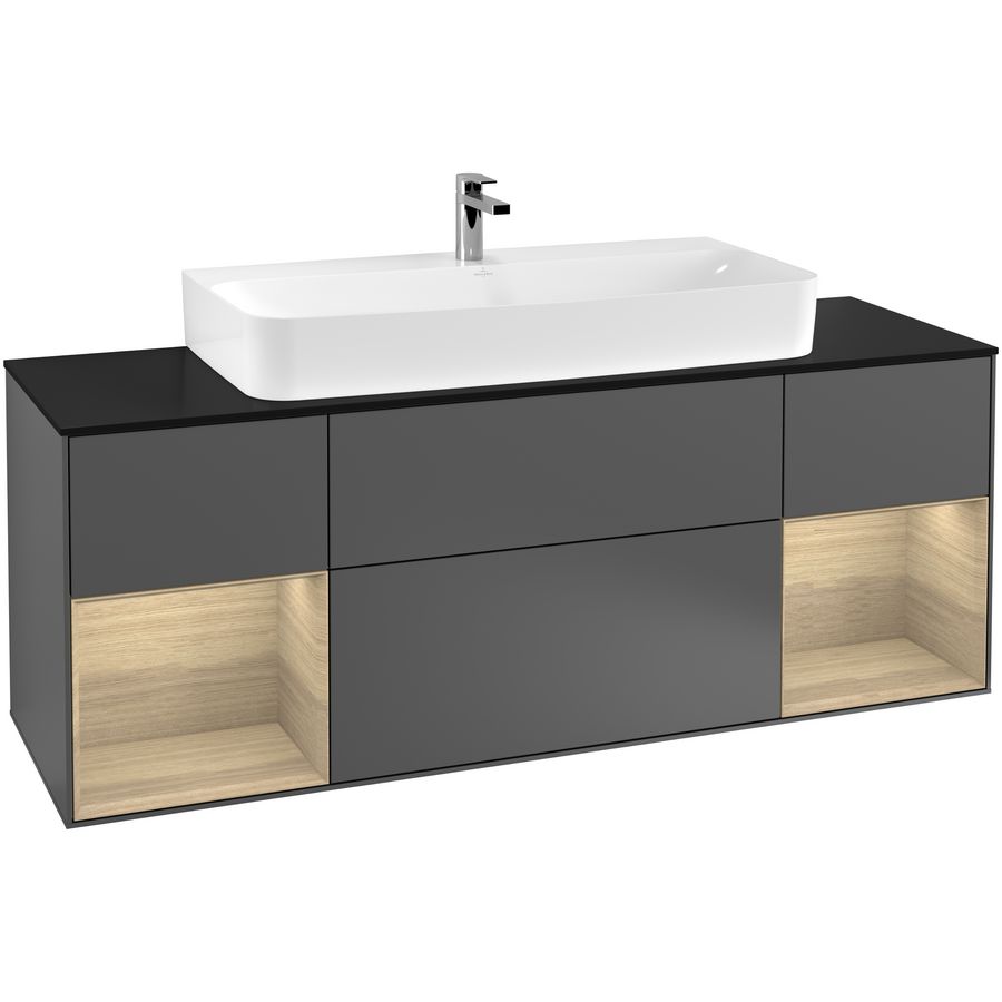 Wastafelonderkast Finion 1600x603x501mm Antr. Matt Lacquer G212PCGK