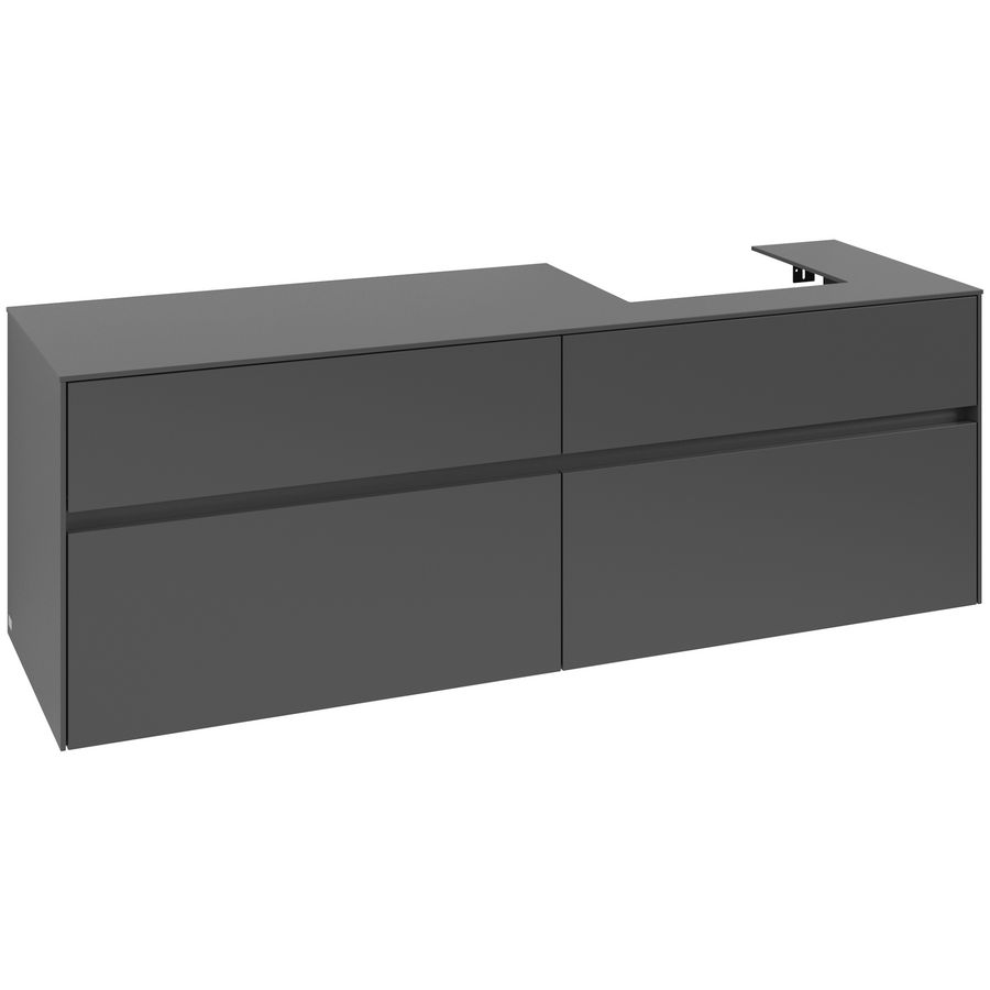 Wastafelonderkast Collaro 1600x548x500mm Graphite C07900VR