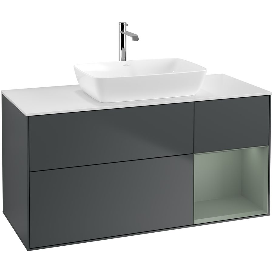 Wastafelonderkast Finion 1200x603x501mm Mid.Blue Matt Lacquer G831GMHG