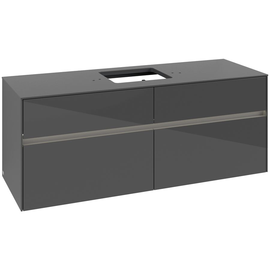 Wastafelonderkast Collaro 1400x548x500mm Glossy Grey C131B0FP