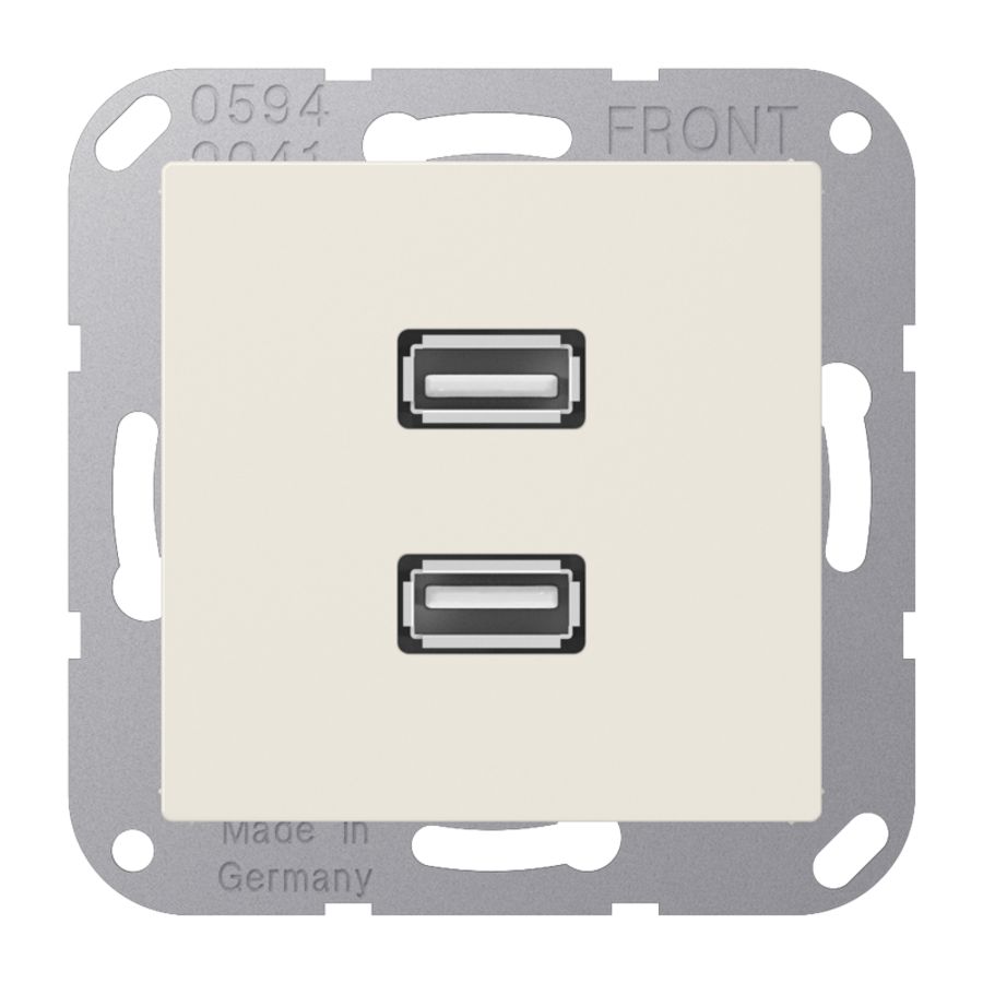 Afdekking AS500 wit voor 2xUSB