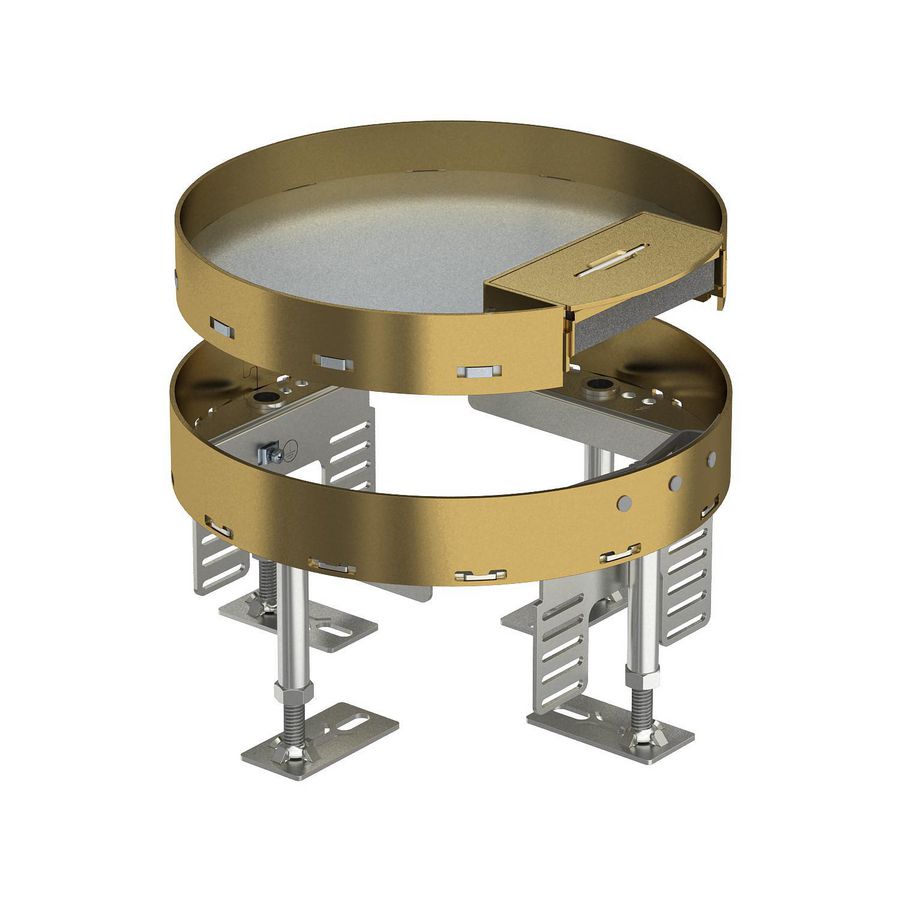 Ronde cassette met snoeruitgang Ø215mm Messing
