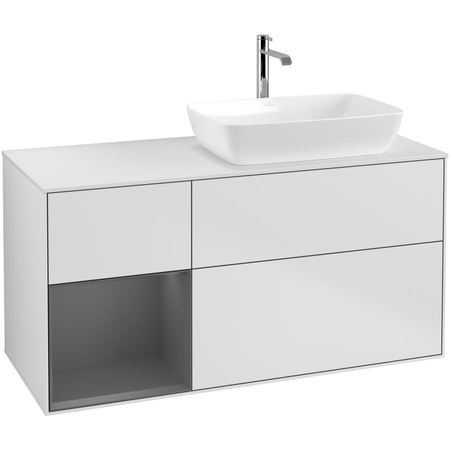 Wastafelonderkast Finion 1200x603x501mm White Matt Lacquer G801GKMT