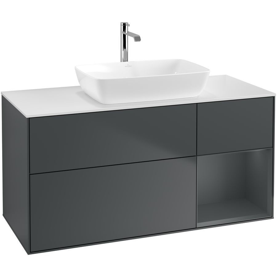Wastafelonderkast Finion 1200x603x501mm Mid.Blue Matt Lacquer G831HGHG