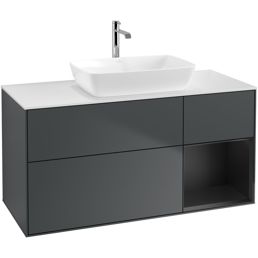 Wastafelonderkast Finion 1200x603x501mm Mid.Blue Matt Lacquer G831PDHG
