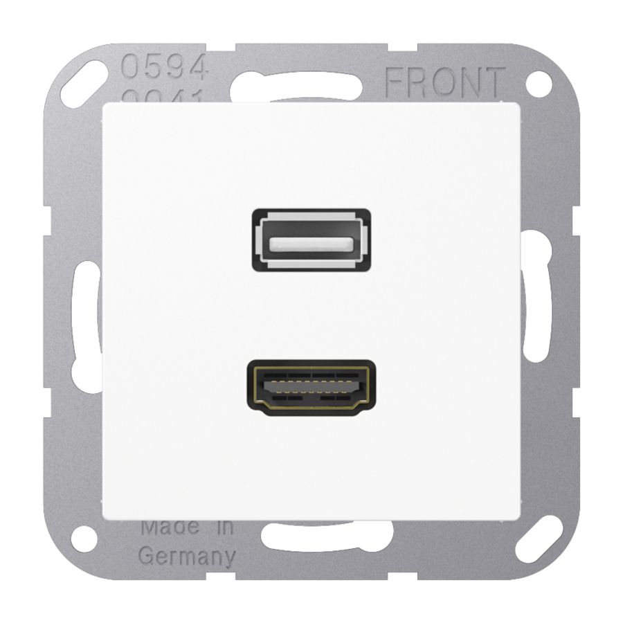 Afdekking AS500 alpin wit voor HDMI/USB