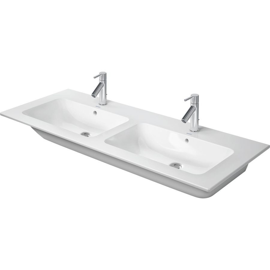 Dubbele wastafel wit hoogglans 1300mm ME by Starck