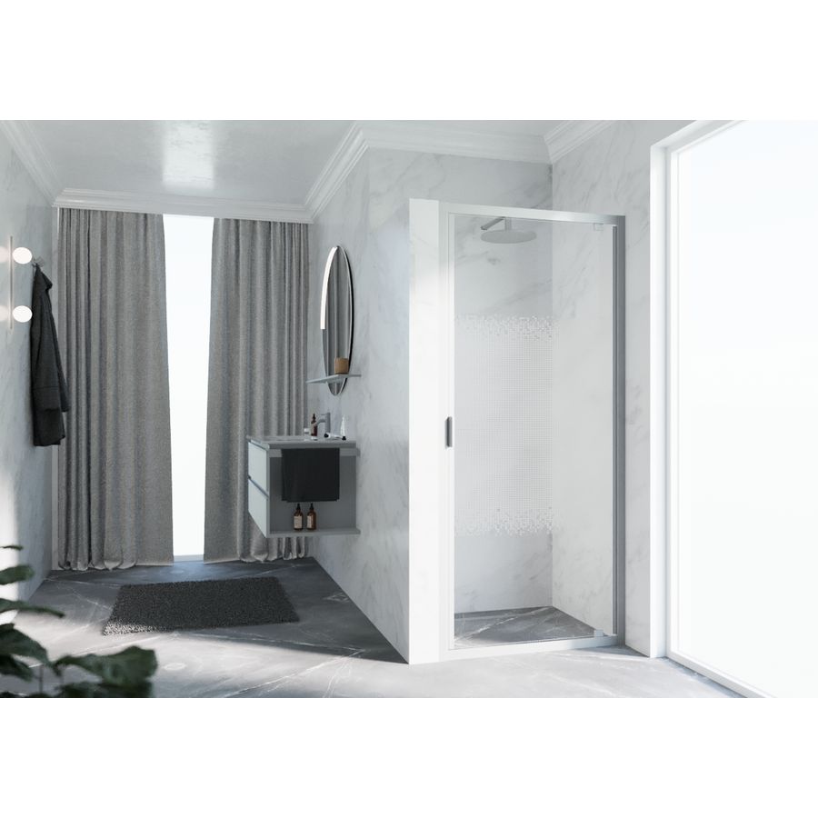 Draaideur LUNG 600-660x1950mm zilver mat lunes 2.0 motief