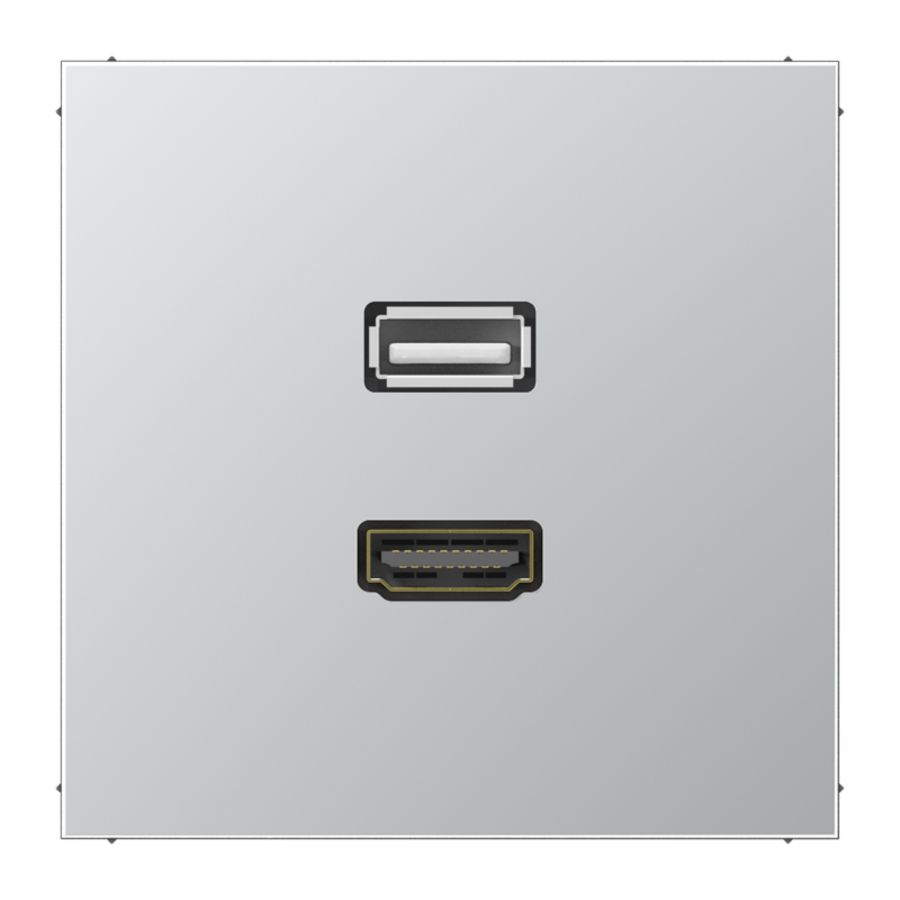 Afdekking aluminium voor HDMI/USB LS
